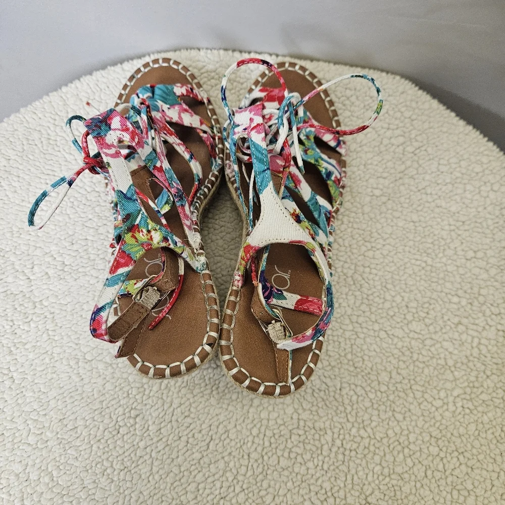 Sugar Colorful Strappy Wedge Sandals Size 8.5 - Picture 13 of 16